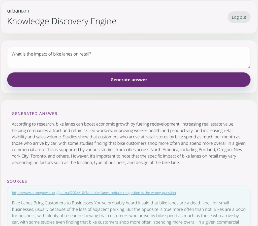 Urbanixm Knowledge Discovery Engine — Search Interface